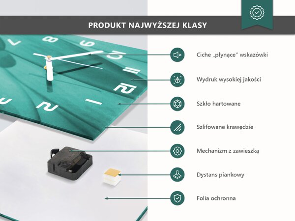 Skleněné hodiny na stěnu Abstrakce zskc-30x30-00057401