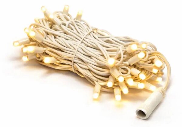 DECOLED Easy Fix LED světelný řetěz, 5 m, venkovní, kontura, teple bílá, 60 diod, bílý kabel, IP67