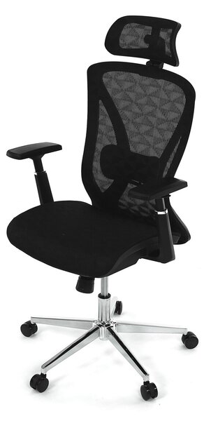 Ergonomická kancelářská židle NILS - černá síťovina