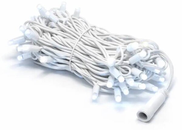 DECOLED Easy Fix LED světelný řetěz, kontura, 5 m, venkovní, ledově bílá s FLASH, 60 diod, bílý kabel, IP67