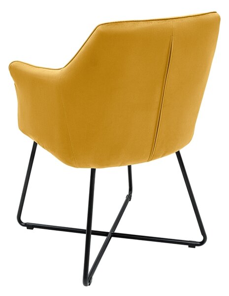 Designová židle Giuliana hořčicová