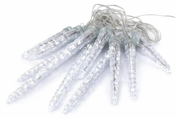 DECOLED LED vánoční girlanda do interiéru, padající sníh, 1,7 m, ledově bílá, čirý kabel, IP20