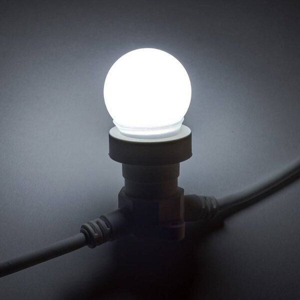 DECOLED Easy Fix světelná girlanda, venkovní, 50 m, pro 100 žárovek E27, černý kabel, IP67, bez žárovek, cívka