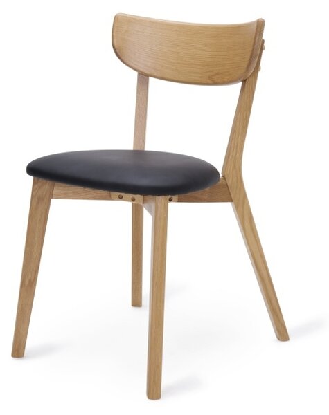 Designová židle Kian přírodní - černá