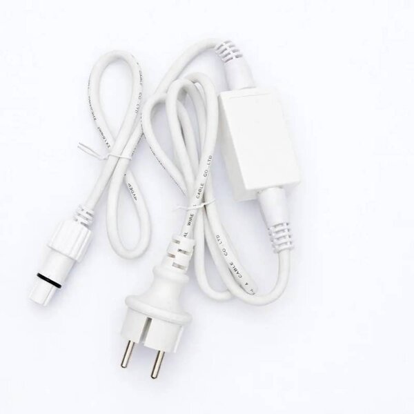 DECOLED Easy Fix zdrojový kabel venkovní 480 W s neoddělitelným AC/DC, 150 cm bílý kabel IP67, 230 V