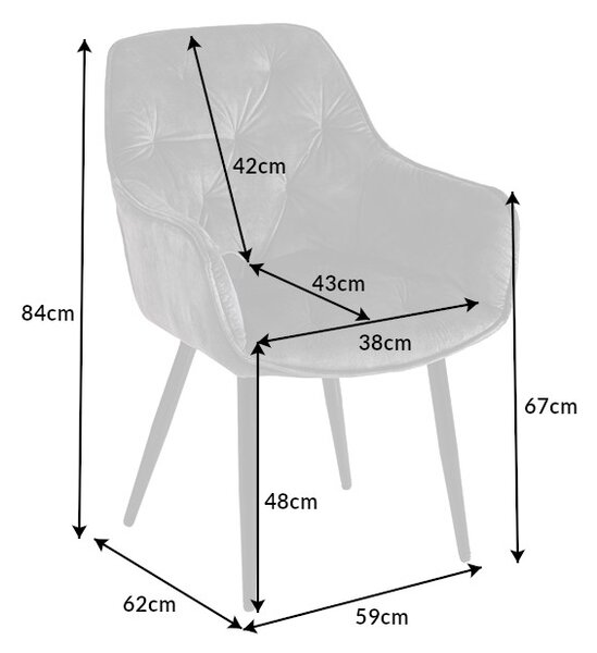Designová židle Garold šedo-zelený samet