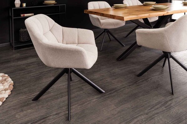 Designová otočná židle Vallerina šampaňská béžová
