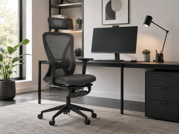 Ergonomická kancelářská židle ROJAS - šedá síťovina