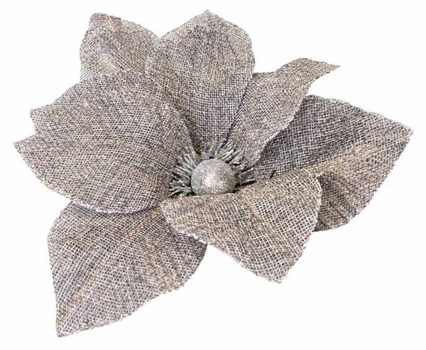 DECOLED Dekorace umělý květ šedý 20,5 × 17 cm, příze