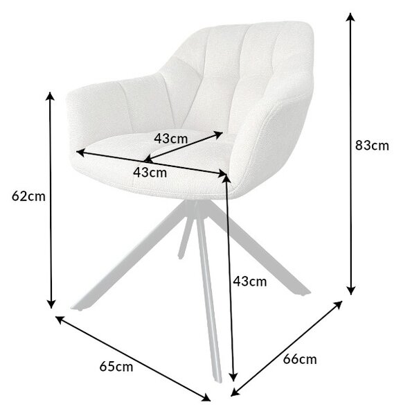 Designová otočná židle Vallerina šampaňská béžová