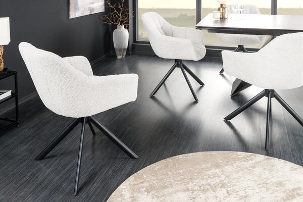 Designová otočná židle Vallerina bílá