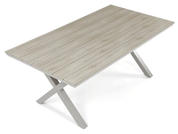Zahradní stůl DURA – 180x100, polywood, světlý dub, hliník