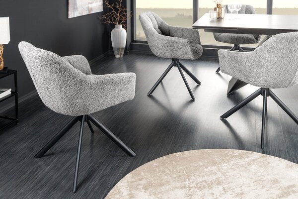 Designová otočná židle Vallerina šedá