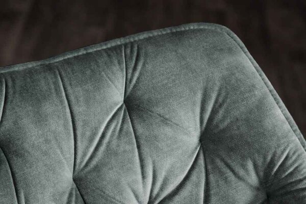 Designová otočná židle Kiara tmavě zelený samet