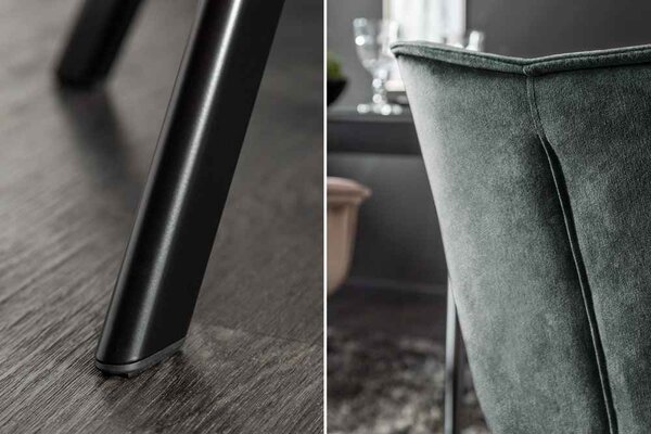 Designová otočná židle Kiara tmavě zelený samet