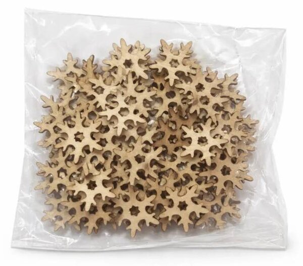 DECOLED Drobné dřevěné dekorace 2 cm, balení 50 ks