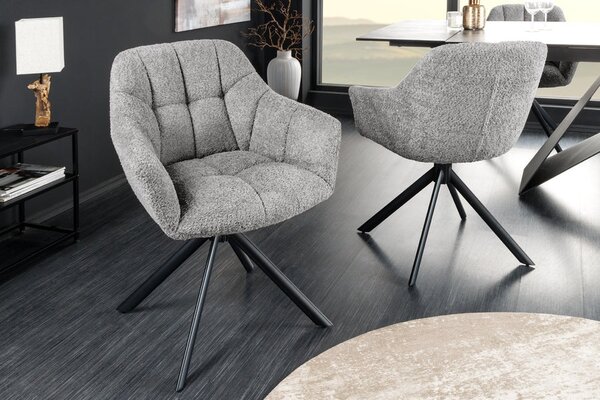Designová otočná židle Vallerina šedá