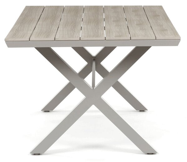 Zahradní stůl DURA – 180x100, polywood, světlý dub, hliník