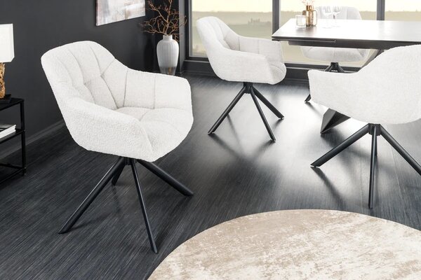 Designová otočná židle Vallerina bílá