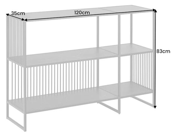 Designový regál Haines 120 cm vzor antracitový mramor