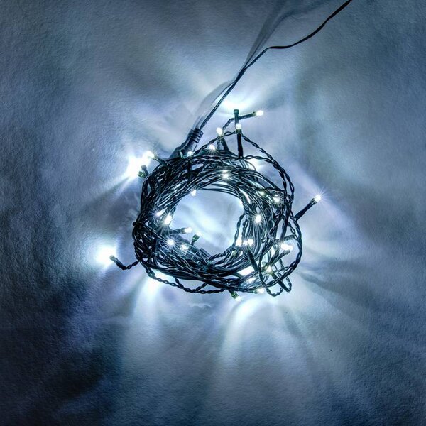 DECOLED Hobby Line venkovní LED rampouchy, světelné, 200 × 50 cm, ledově bílá, 40 diod, tmavě zelený kabel, IP44, prodlužovací