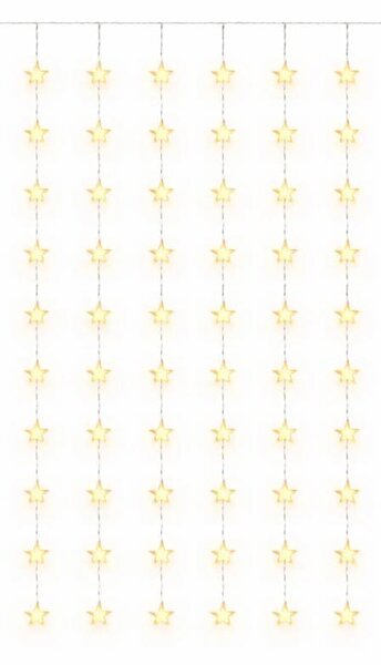 DECOLED LED vánoční svíticí hvězdy do okna, 100 × 200 cm, teple bílá, 50 diod, čirý kabel, IP20 do interiéru, prodlužovací