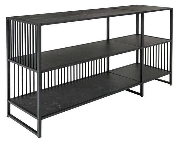 Designový regál Haines 120 cm vzor antracitový mramor