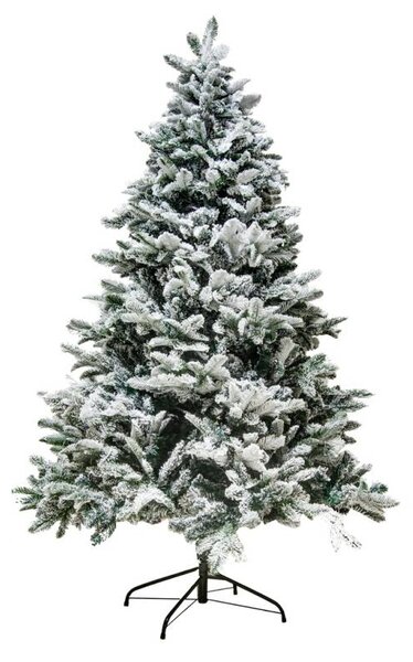 DECOLED Umělý vánoční stromek zasněžený bílý 180 cm, smrček Flock s 2D a 3D jehličím, vč stojánku