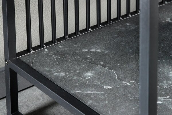 Designový regál Haines 120 cm vzor antracitový mramor