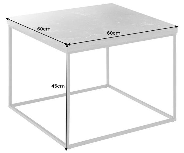 Designový konferenční stolek Haines 60 cm vzor antracitový mramor
