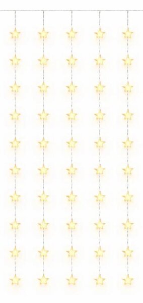 DECOLED LED vánoční svíticí hvězdy do okna, 100 × 200 cm, teple bílá, 50 diod, čirý kabel, IP20 do interiéru, prodlužovací