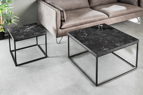 Designový konferenční stolek Haines 60 cm vzor antracitový mramor