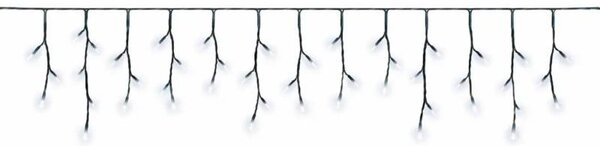DECOLED Hobby Line venkovní LED rampouchy, světelné, 200 × 50 cm, ledově bílá, 40 diod, tmavě zelený kabel, IP44, prodlužovací