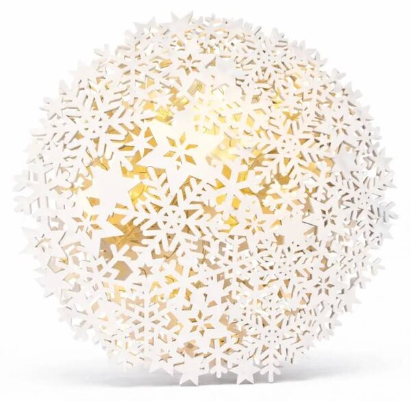 DECOLED 3D LED svítící vločka na baterie 26 × 29 × 3,2 cm teple bílá, IP20 interiér, AA