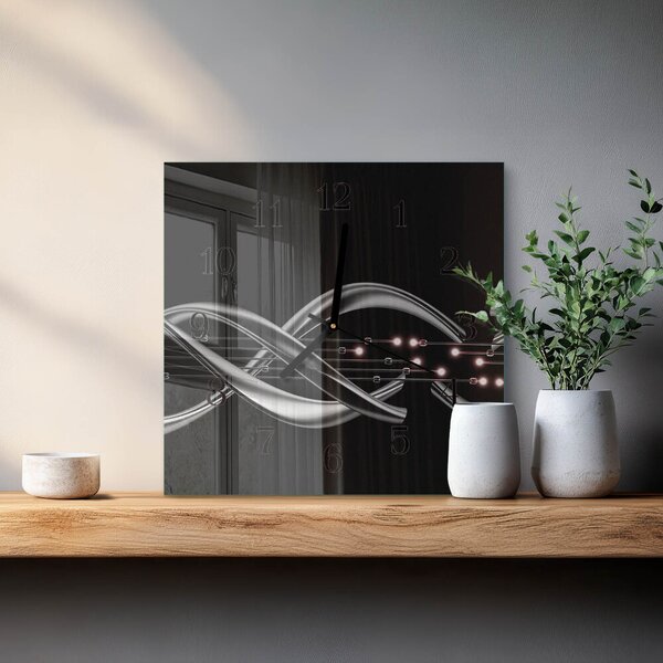 Skleněné hodiny na stěnu Abstrakce zskc-30x30-00057383