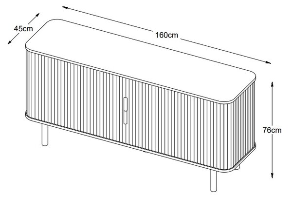 Designová komoda Parveen 160 cm kouřový dub
