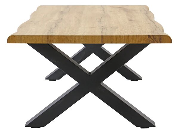 Designový konferenční stolek Onofrio 90 cm vzor divoký dub