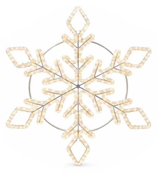 DECOLED Easy Fix 2D LED světelná vločka XI, Ø 88 cm, teple bílá, závěsný, hliník