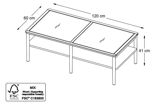 Designový konferenční stolek Dallan 120 cm přírodní dub