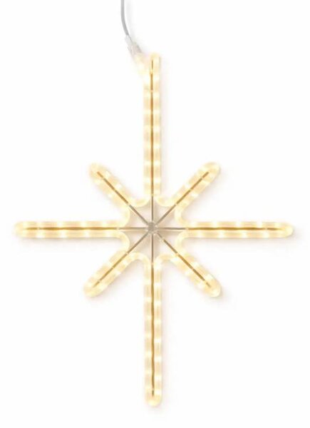 DECOLED Easy Fix 2D LED světelná hvězda Polaris I., 47 × 55 cm, teple bílá, závěsná, hliník