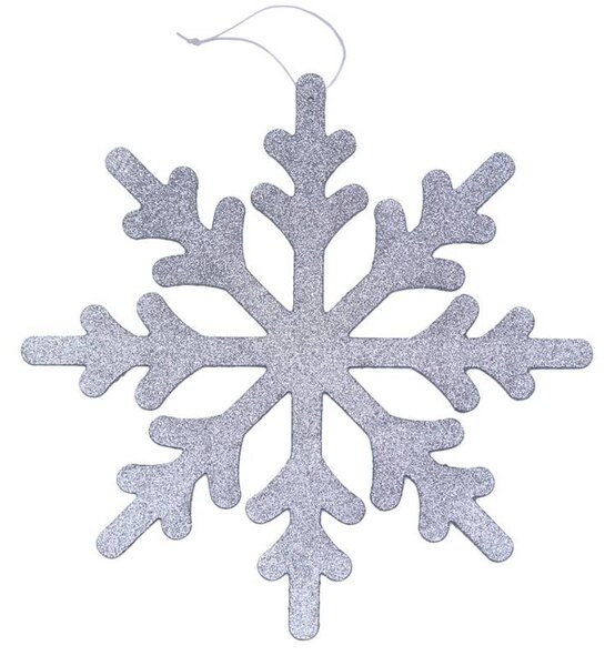DECOLED Vánoční ozdoba vločka IV, pr. 40 cm, stříbrná, překližka, venkovní