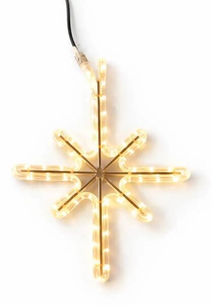 DECOLED Easy Fix 2D LED světelná hvězda Polaris I., 34 × 42 cm, teple bílá, závěsná, hliník