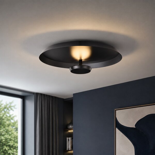 Moderní stropní svítidlo matně černé vč. LED s 3-stupňovým stmíváním - Sombra