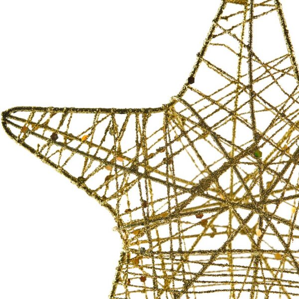 DECOLED Vánoční hvězda na stromek 18 × 30 cm, drátěná, zlatá