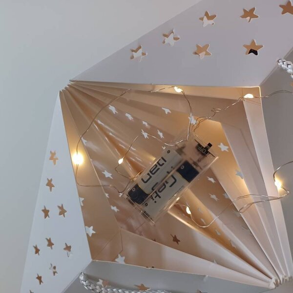 DECOLED LED svítící papírová hvězda do okna 60 cm, na baterie AA