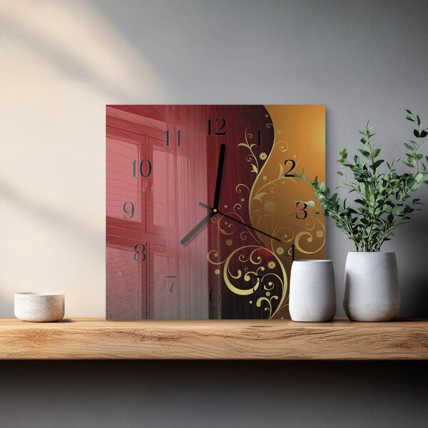 Skleněné hodiny na stěnu Abstrakce zskc-30x30-00057389