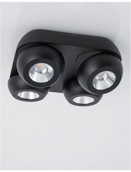 NV 9105103 Bodové svítidlo GON černý hliník LED 4x5W 230V 3000K IP20 - NOVA LUCE