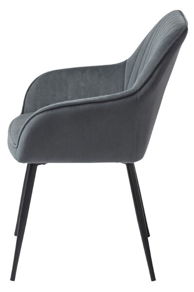 Designová židle Jadwiga tmavě šedý samet