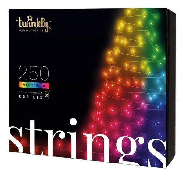 LEDWORKS Barevná světýlka venkovní Twinkly strings LED světelný řetěz RGB, 20 m, 250 diod, IP44