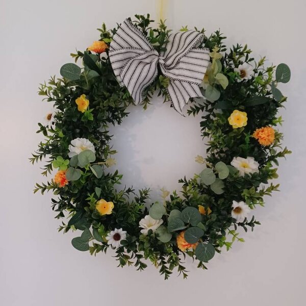 DECOLED Velikonoční věnec na dveře 39 cm, plast, venkovní
